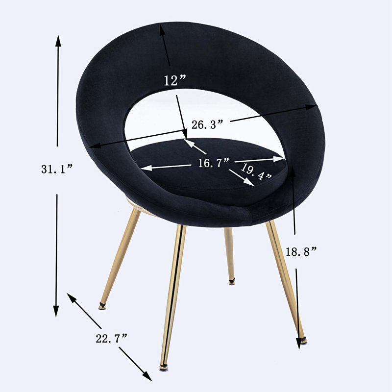Fauteuil d'appoint Orkun, Velours noir
