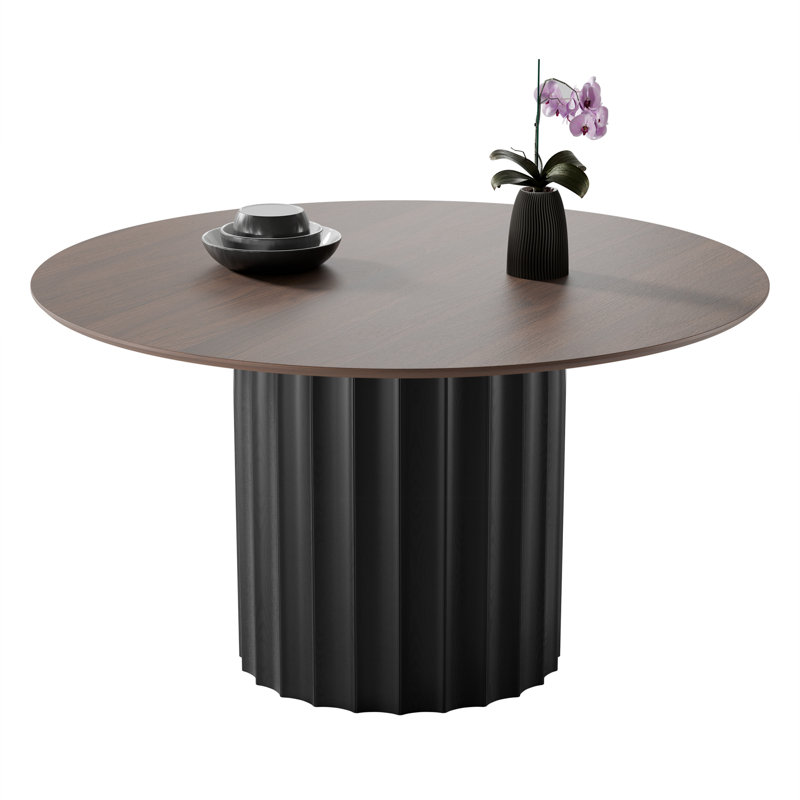 Table de salle à manger Soild, Brown Wood, 30"H x 60"L x 60"W