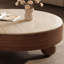 Table basse ronde en bois manufacturé brun massif