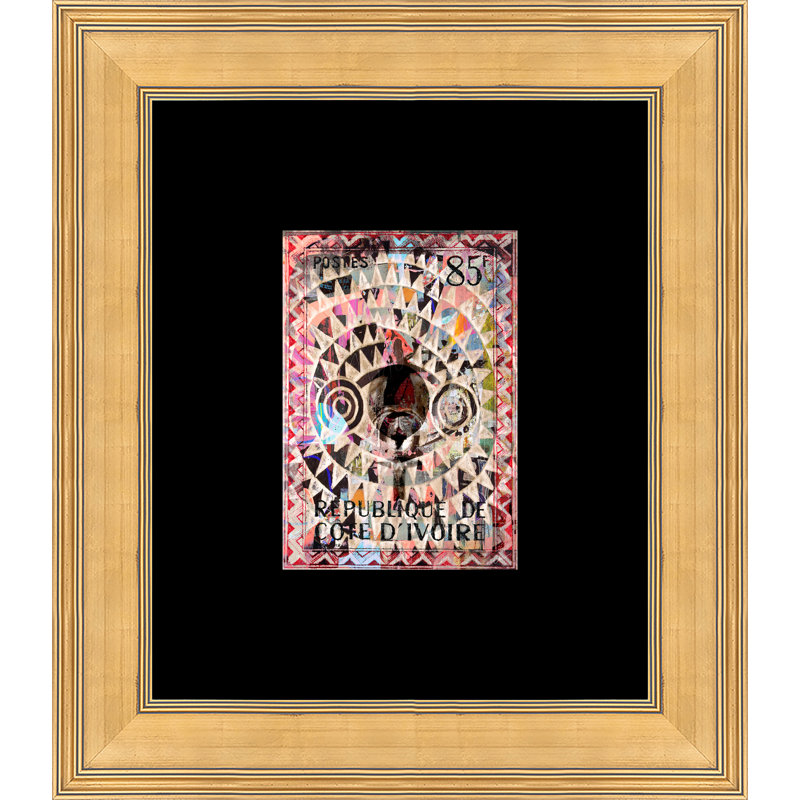 Suid Africa II, 23" H x 20" W, Black, Paper in Gold Glass Frame