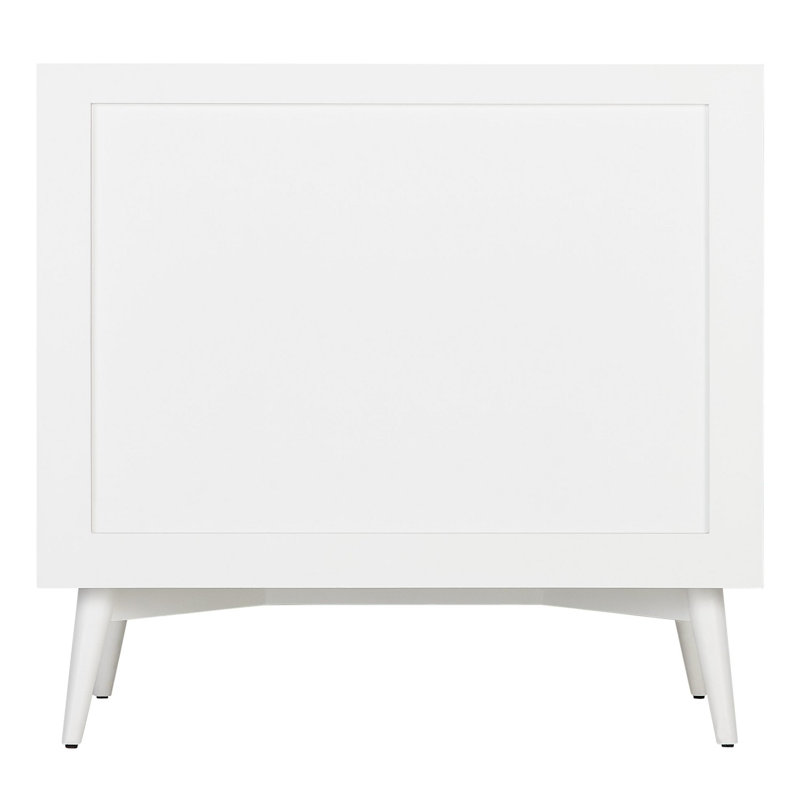 36" Novak Vanity with Undermount Sink - Bright White, 8” Centers, Feathered White Quartz