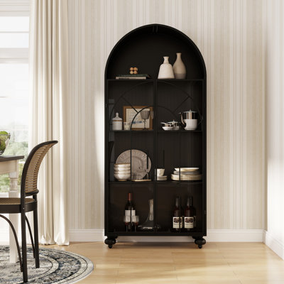 Armoire de rangement en métal avec porte en verre trempé Morden