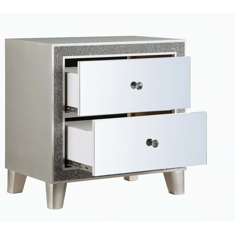 Table de chevet à finition miroir Sliverfluff