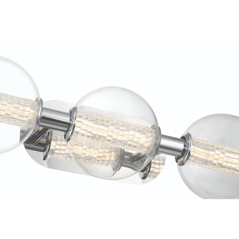 Atomo 3 Light Sconce with Clear Glass, Chrome
