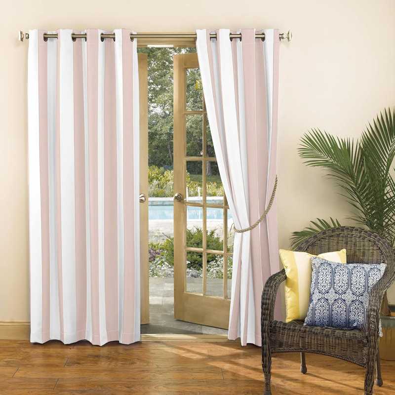 Rideau à œillets écoénergétique et isolant Cabana, Rose