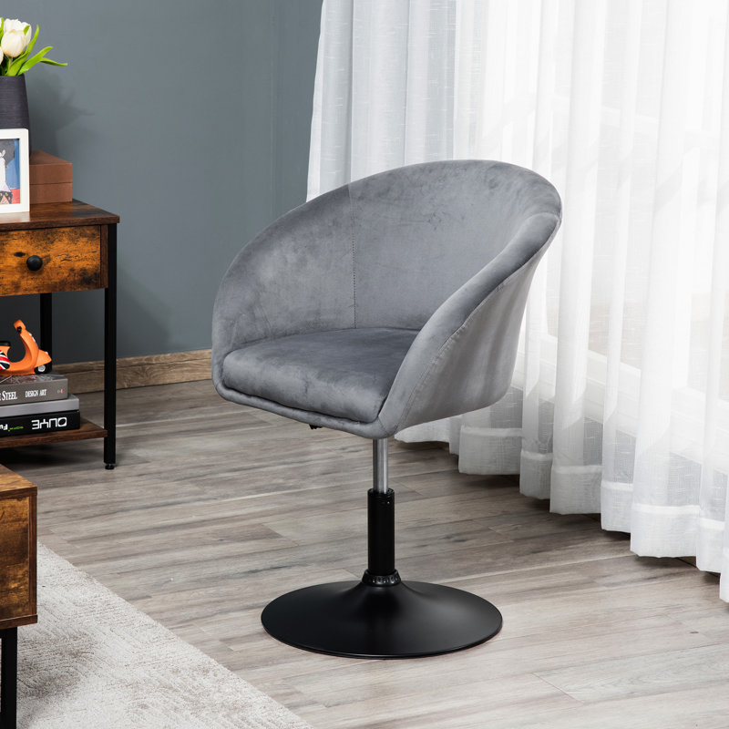 Tarantino Swivel Upholstered Adjustable Height Bar Stool with Steel Frame, Grey