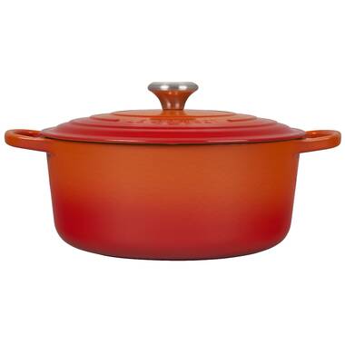 Le Creuset Signature 5.5-Qt. Round Cerise Red Enameled Cast Iron Dutch Oven  with Lid + Reviews