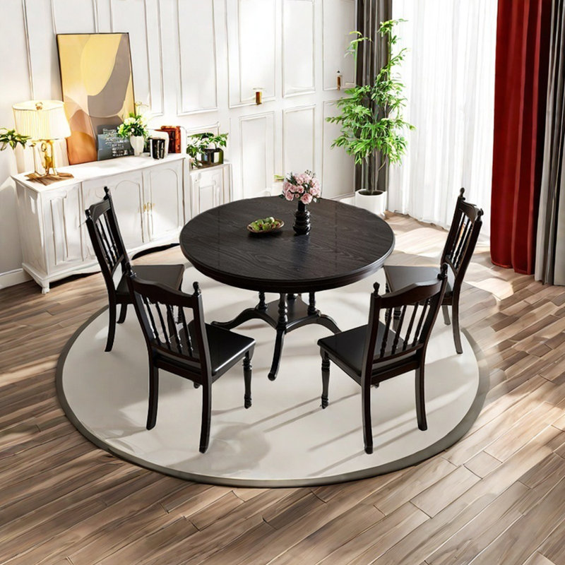 Ensemble de table de salle à manger unique en bois d'hévéa, H 29,53 po x L 39,37 po x l 39,37 po