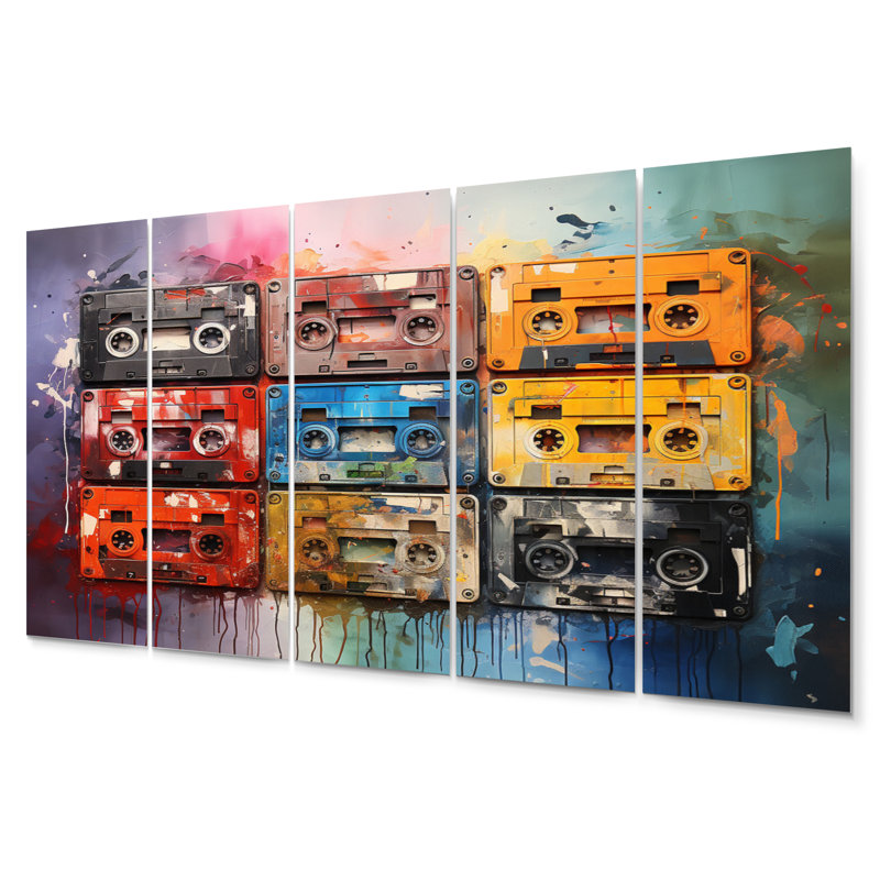 Colorful Echoes Of Cassette Tapes IV Entertainment Wall Decor