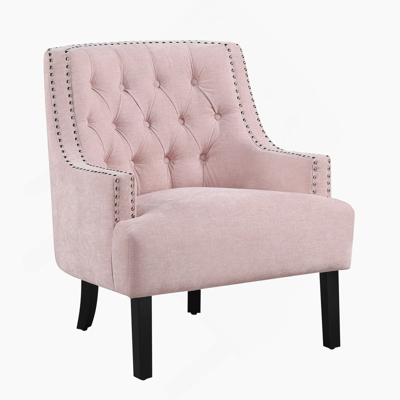 Chaise d'appoint capitonnée avec garniture cloutée et conception à quatre pieds, idéale pour des usages multiples et divers styles de décoration