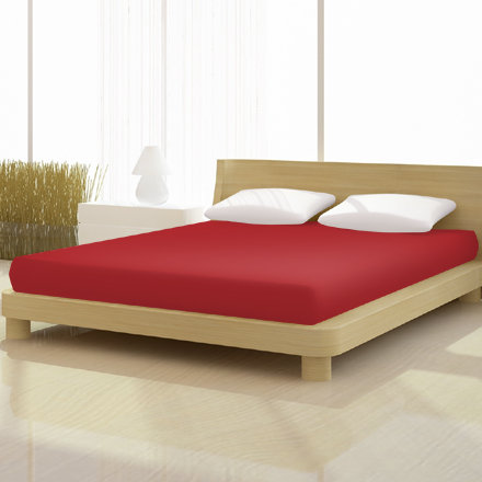 Adeoye 100% Cotton Fitted Sheet, 90cm - 100cm x 190cm - 200cm, Cherry