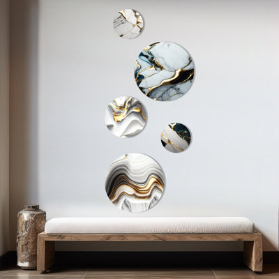 Abstract Geode Waves Gray III - Modern Waves Metal Wall Décor