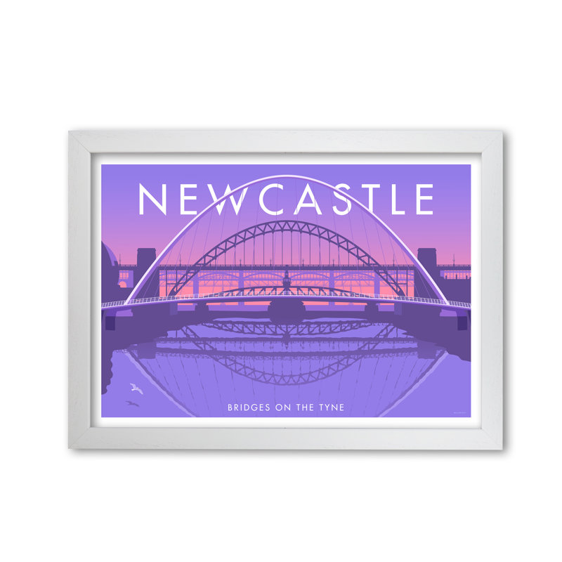 Newcastle by Stephen Millership - Print, White, 59.4 cm H x 84.1 cm W x 5 cm D