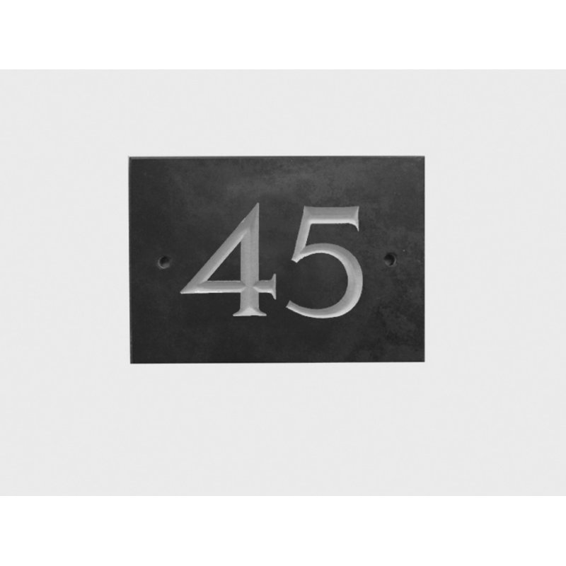 Odacia 10cm H Stone House Number, 45, Black