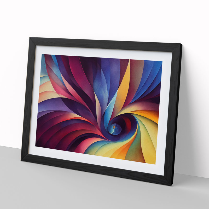 Fractal - Single Picture Frame Print, Black, 46cm H x 64cm W x 2cm D