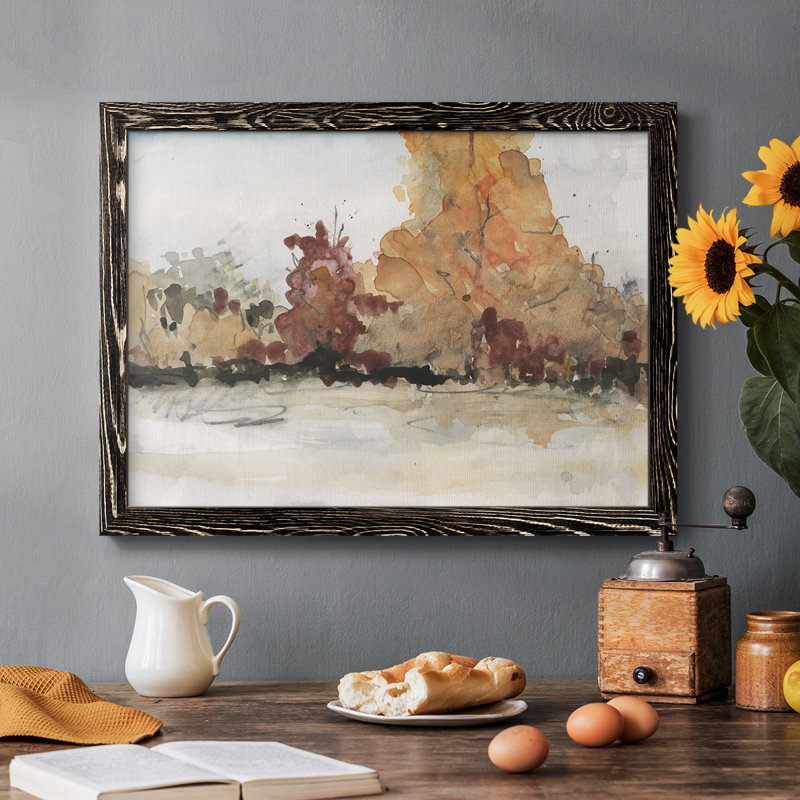 The Autumn View II, reproduction d'art sur toile, Cadre noir, H 14 po x l 20 po x P 1,5 po