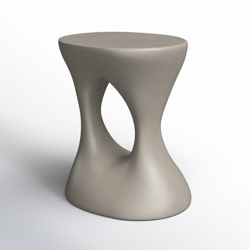 Cassius 15.5'' Gray Concrete Oval Outdoor Side Table