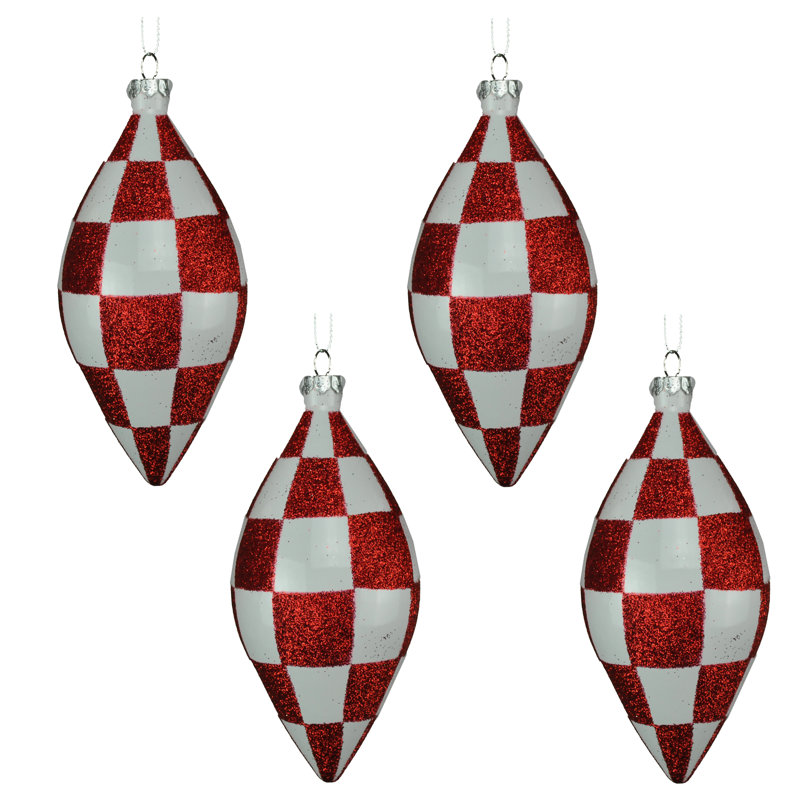 ornement Finial, Rouge / Blanc