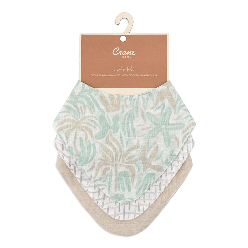 Cove 3-pc. Muslin Bib Set (beach Life)