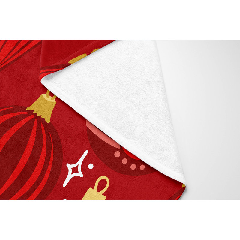 Jeté Ornaments, Rouge, L 60 po x l 50 po