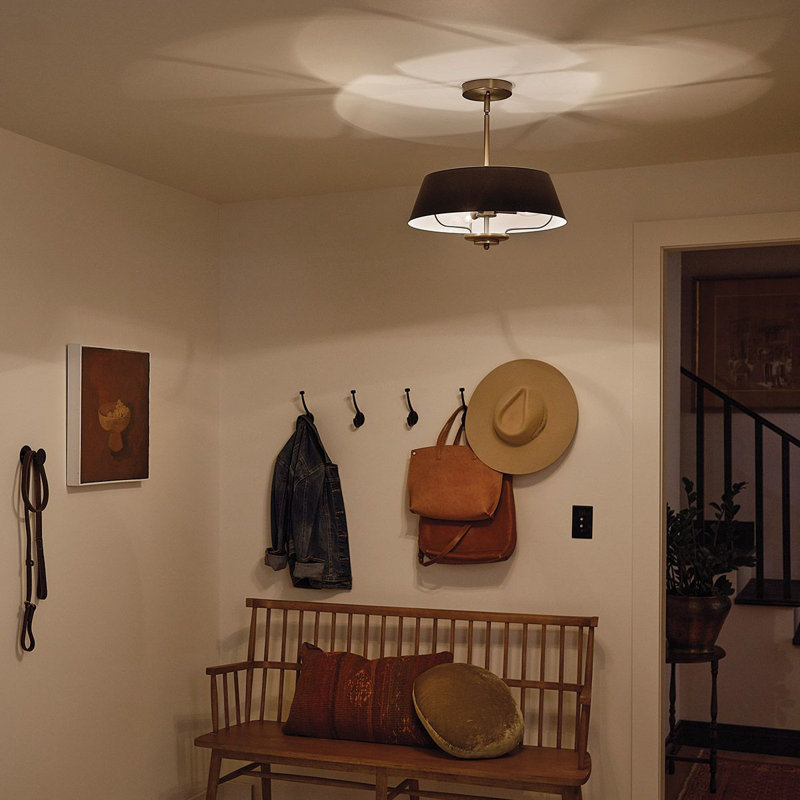 Atifa 3 - Light Simple Pendant, 21" H x 40.6" W, Black