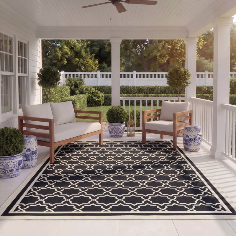 Dirks Performance Geometric Indoor/Outdoor Area Rug, Rectangle 8' x 11'