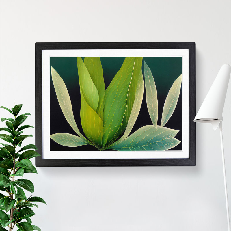Adorable Leaf 1 Piece Single Picture Frame Wall Art, 25cm H x 34cm W x 2cm D, Black Framed