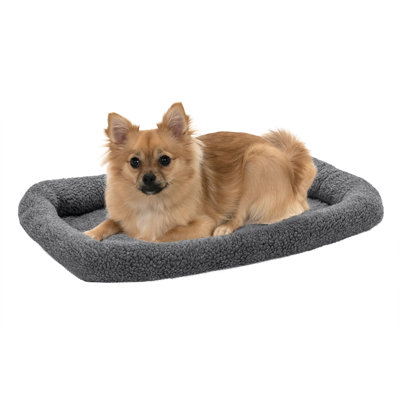 Faux Lambswool Crate Bolster Pet Bed