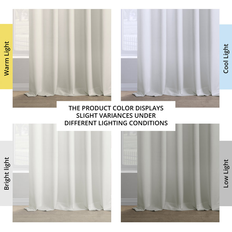 Armita Italian Faux Linen Room Darkening Curtains for Bedroom & Living Room Curtains - Single Panel Window Curtains
