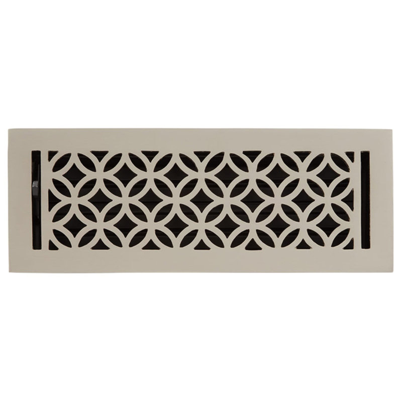 Pasteur Brass Floor Register, Brushed Nickel