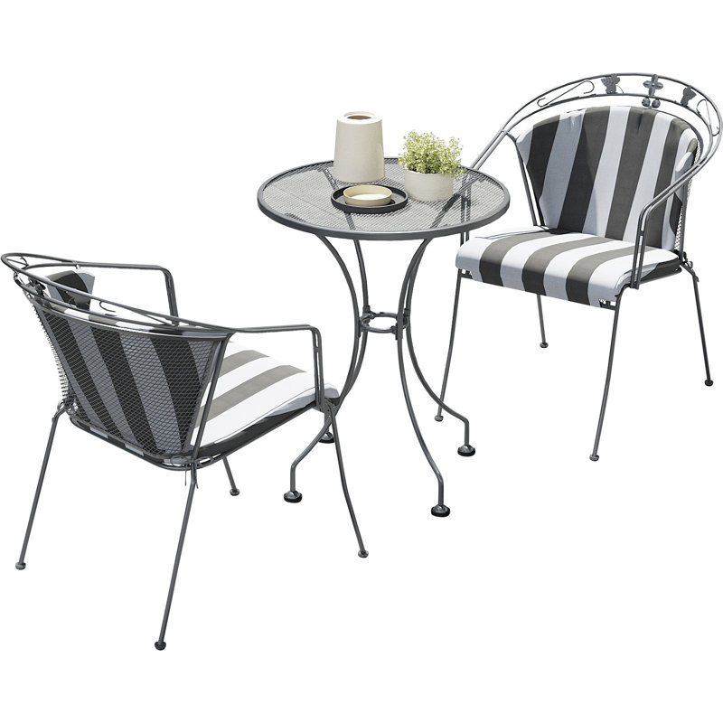 2 - Person Patio Dining Set with Round Table , Cushions Included