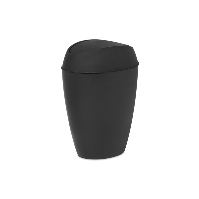 Poubelle pivotante en plastique 2,2 gallons Twirla, Noir