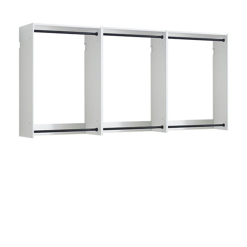 Système de garde-robe autoportant en bois, Blanc