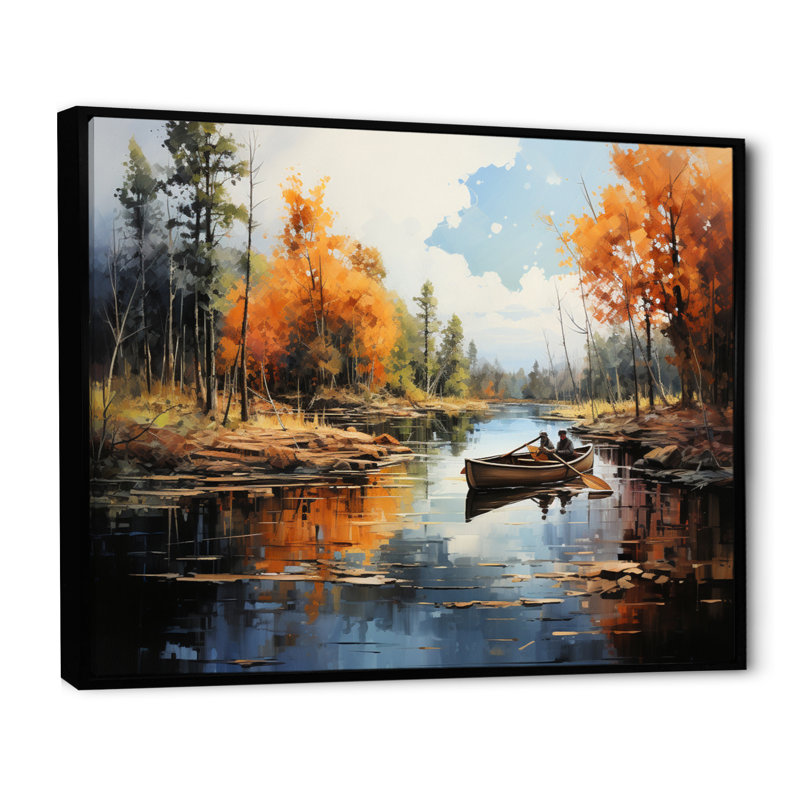Canada River Rhapsody II sur toile, Cadre flottant noir, H 12 po x l 20 po x P 1 po