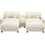 Canapé modulaire en chenille beige de 111 po avec deux repose-pieds amovibles, coussin double, hublots, porte-gobelets, grand rangement et 4 coussins décoratifs pour le salon, beige, coussins décoratifs cachés, respirant-179543766