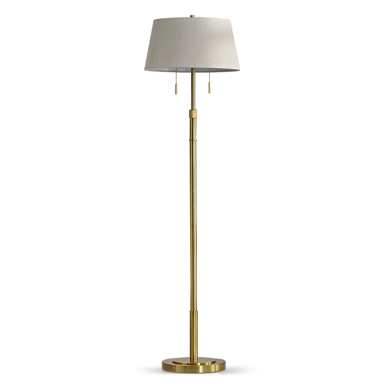 Lampe sur pied 67 po Maraman, Beige, Laiton antique