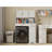Over The Washer And Dryer Storage Cabinet Suitable For Compact Washing Machines, Laundry Room Storage Organizer With 1 Laundry Basket, 4 Doors, 1 Drawer And 2 Adjustable Shelves-Antique