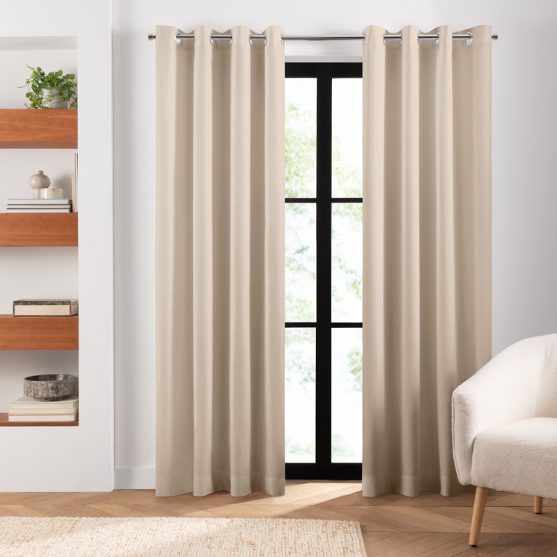 Rideaux obscurcissant avec œillets Arlenis, L 52 po x L 108 po, Blanc