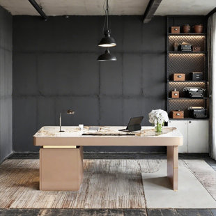 Luxury Modern Sintered Stone Executive Desk