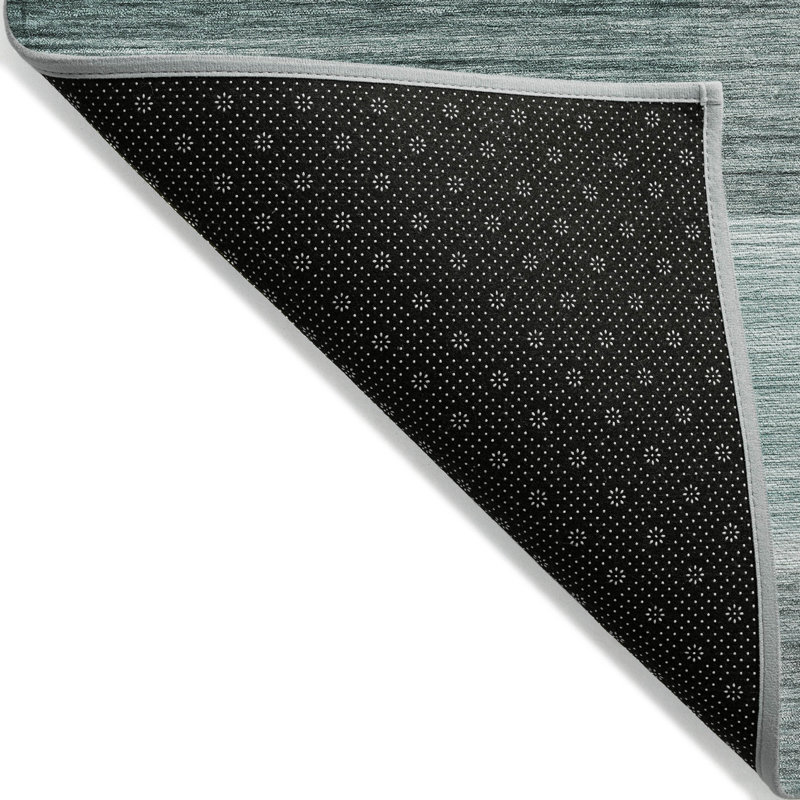 Tapis bleu sarcelle lavable à la machine intérieur / extérieur Xhevrie, Rectangle 10 pi x 14 pi