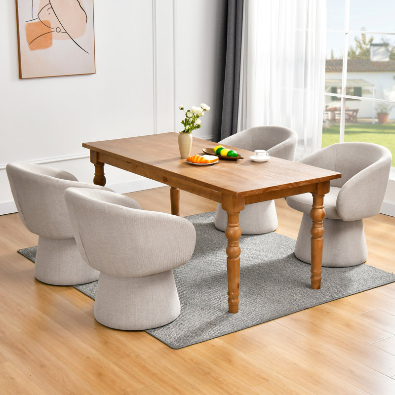 Stoehrs 25" Wide Modern Sleek Chenille Curved Back Modern Dining Chairs