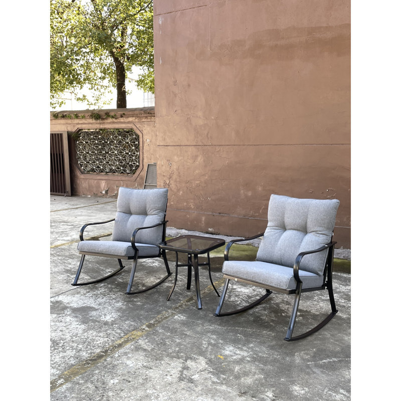 Ensemble de chaises, chaises de patio et meubles de patio gris moyen
