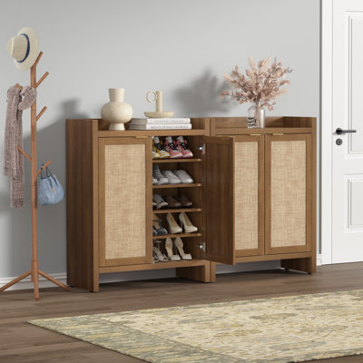 Chada 24 Pair Shoe Storage Cabinet With Adjustable Shelves