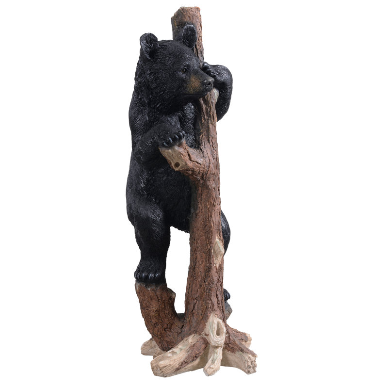 Climbing Black Bear Cub Statue