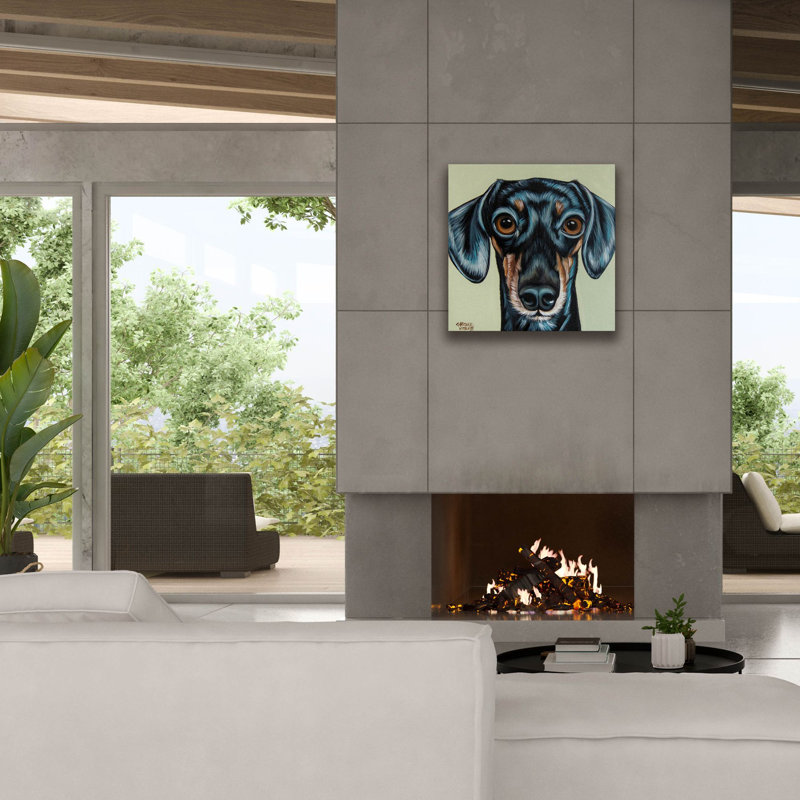 «Traditional Dachshund» par Carolee Vitaletti, art mural sur toile, H 26 po x l 26 po x P 1,5 po
