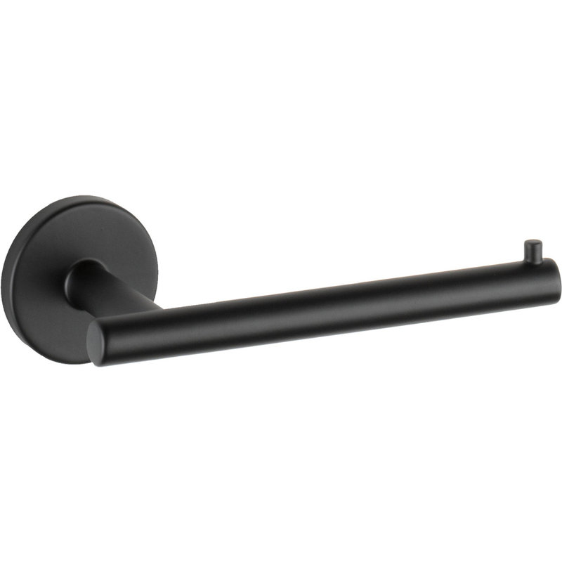 Trinsic Wall Mount Single Post Toilet Paper Holder Bath Hardware Accessory, Matte Black