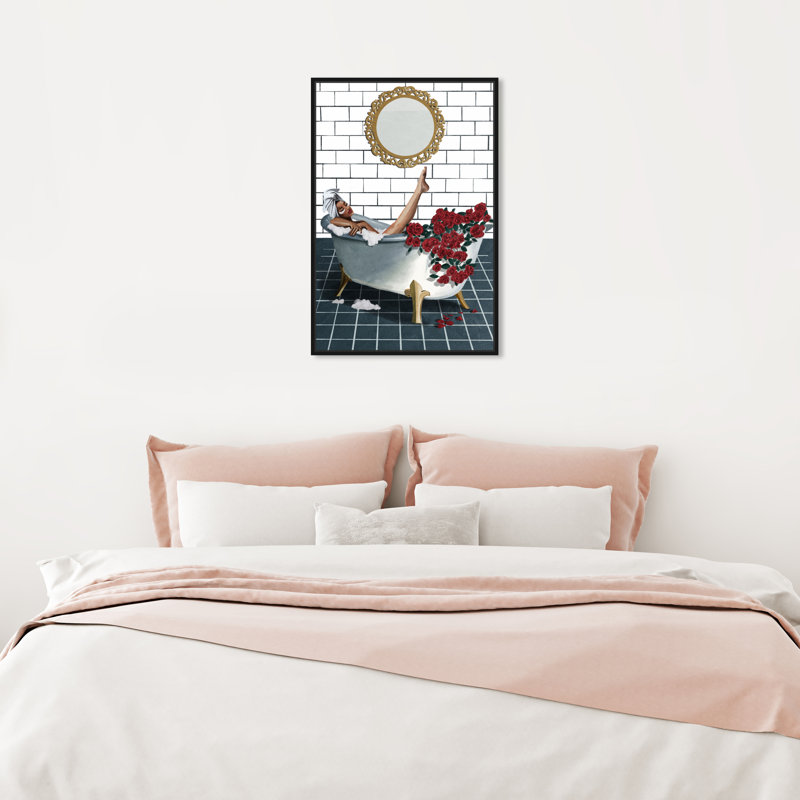«Bathtime Lounge II», reproduction sur toile, H 24 po x l 16 po, Cadre noir