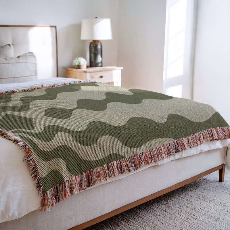 Jeté en mélange de coton Sunbeam, Chartreuse, L 60 po x l 50 po