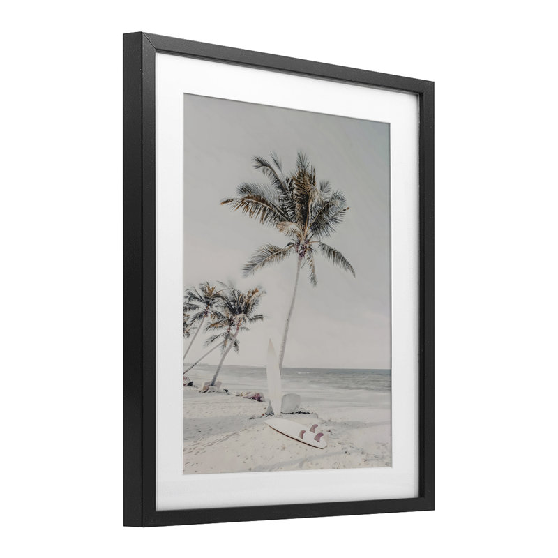«Take A Rest Palm Tree», reproduction encadrée sous verre, design par LSR Design Studio, H 21 po x l 17 po, Cadre noir minuit