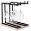 Metal Tabletop Wine Glass Rack in Black/Dark Brown-874150073